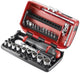 Facom compacte 1 4’’ doppenset 12 kant met ratel met stofdichte kop - rl.nano112