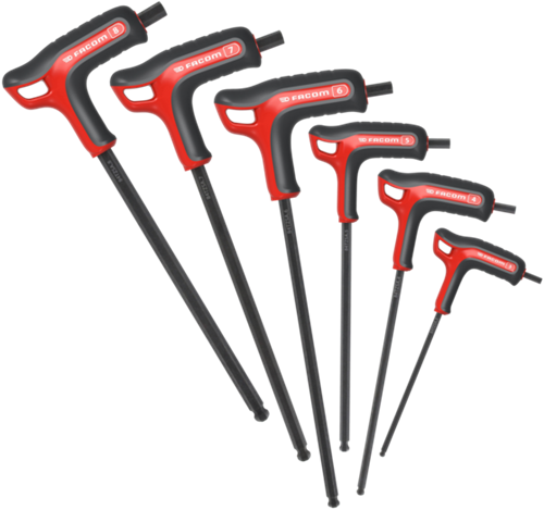 Facom set van 6 6-kantsleutels 'pistool' | met kogelkop - 84tzsa.pb