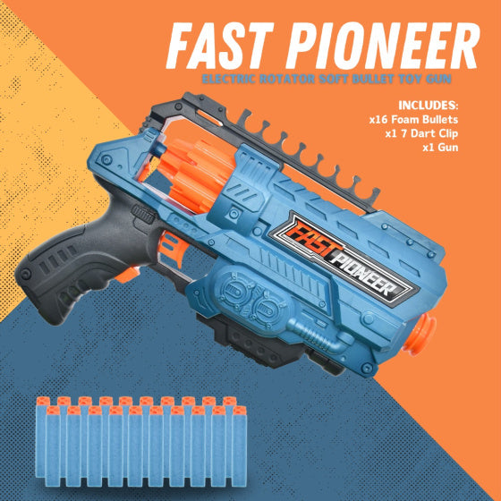 Fast pioneer Speelgoedpistool met Roterend Magazijn 16 kogels