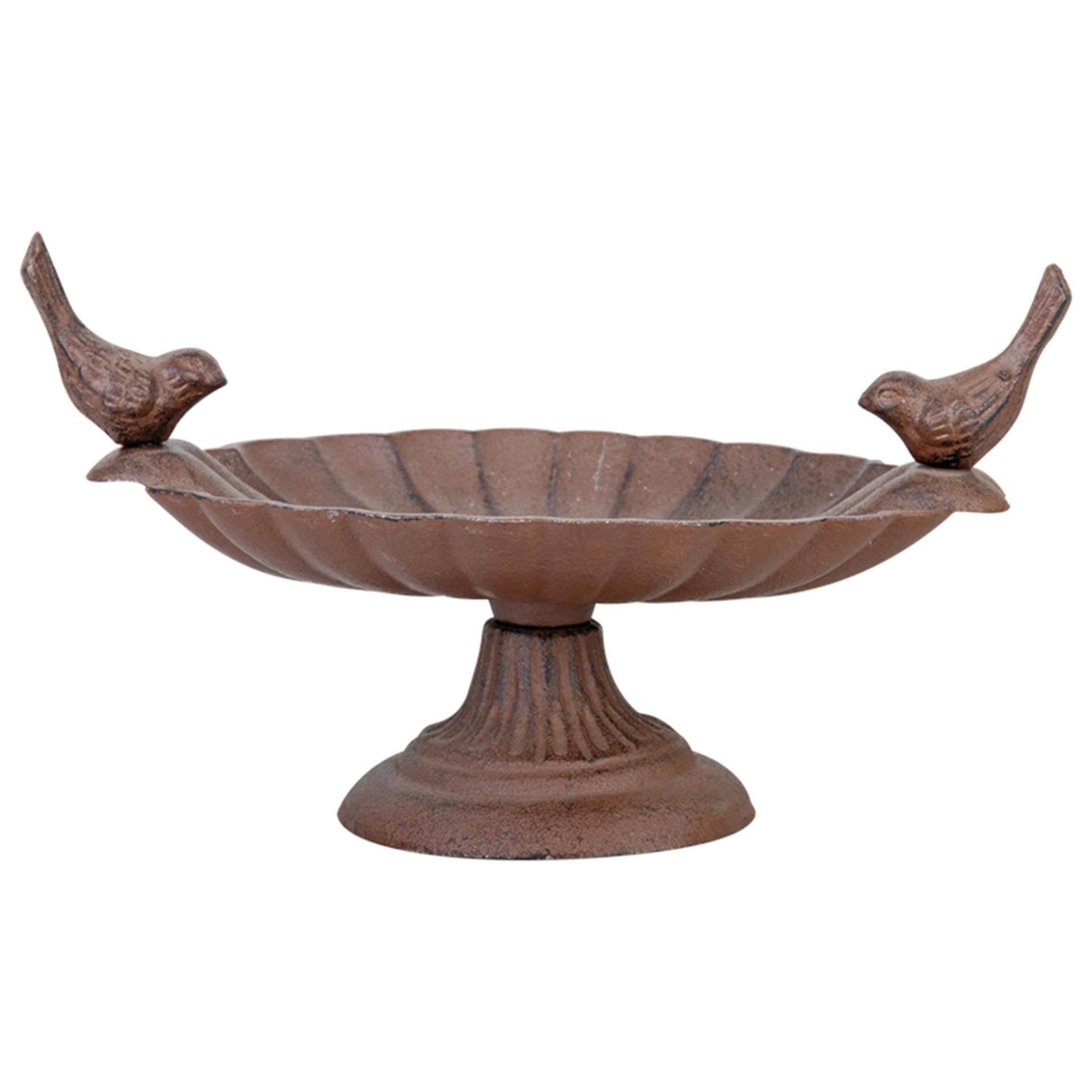 Esschert design vogelbad op voet gietijzer l14,5 x b23,5 x h13cm