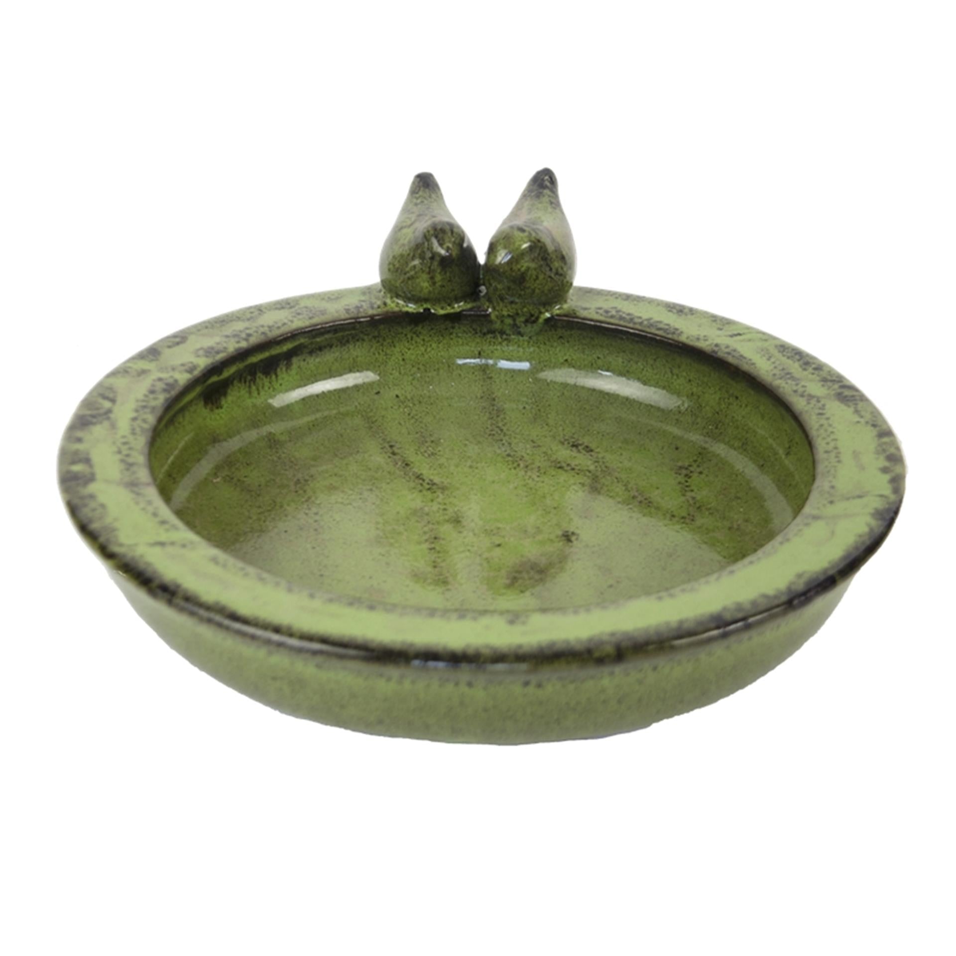 Esschert design vogelbad keramiek rond groen