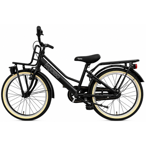 Kyoso kinderfiets blossom classic 20 inch met remnaaf - mat zwart roze
