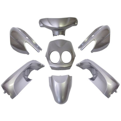 Edge plaatset 9-delig voor yamaha neo's - vanaf bouwjaar 2008 tot 2011 - 2 en 4 takt model - metallic zilver