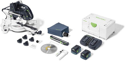 Festool ksc 60 eb 5.0 i-plus | kapex accu afkortzaag 2x18v 216mm in systainer (2x 5.0ah accu + lader) - 577954