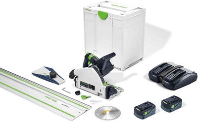 Festool tsc 55 5.0 kebi-plus xl-fs | accu invalcirkelzaag 2x18v 160mm + geleiderail in systainer sys3 m 437 (2x 5.0ah accu + tcl 6 duo snellader) - 577391