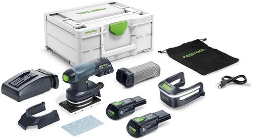 Festool rtsc 400 3.0 i-plus | accu vlakschuurmachine 18v in systainer (2x 3.0ah accu + tcl 6 snellader) - 578931
