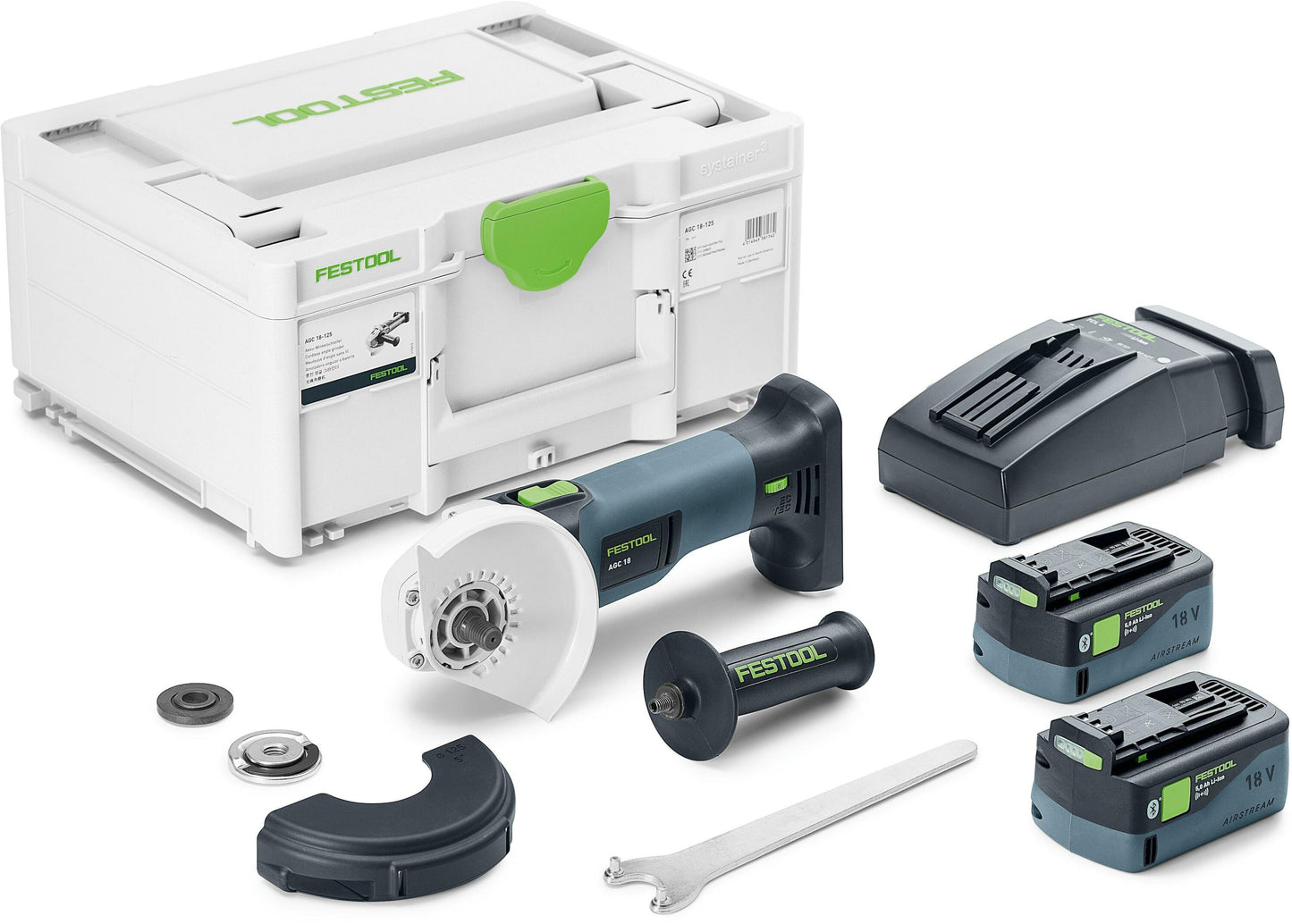 Festool agc 18-125 5,0 ebi-plus accu haakse slijper | inclusief krachtige accu – 578368
