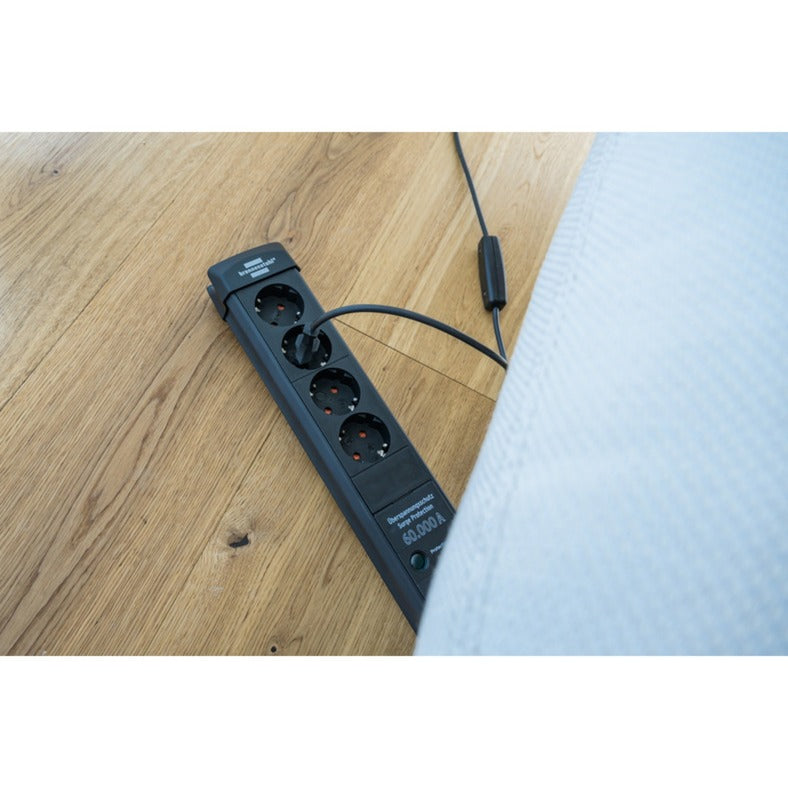 Brennenstuhl premium-line stekkerdoos 4-voudig stekkerdoos (zwart, 1,8 meter, 60.000a overspanningsbeveiliging)