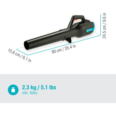 Gardena accu bladblazer powerjet 18v p4a set (grijs turquoise, 14890-20, accu inbegrepen)