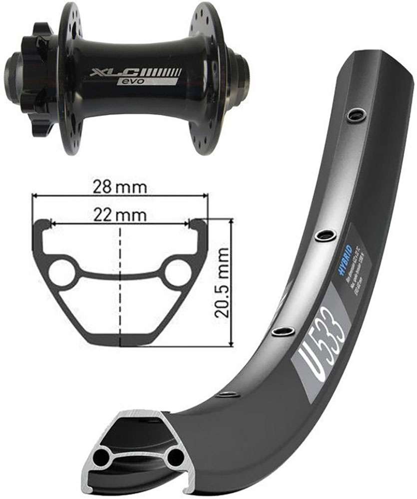 Xlc fw-a18 29 disc 6-hole front wheel 15 x100mm