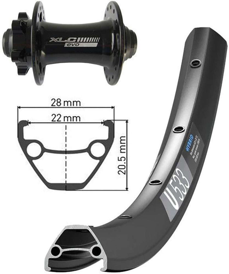 Xlc fw-a18 29 disc 6-hole front wheel 15 x100mm