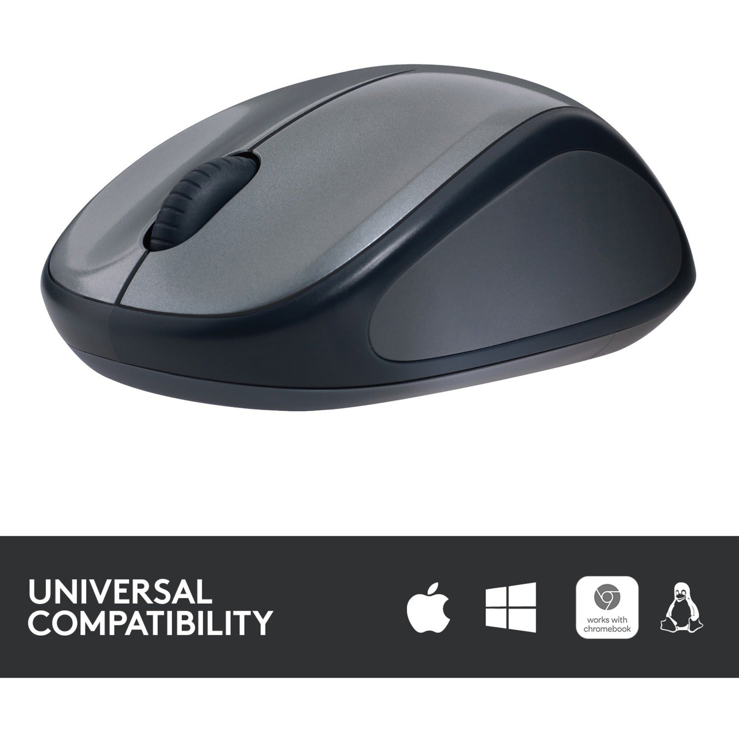 Logitech wireless mouse m235 (zwart grijs, nano-ontvanger)