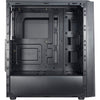 Inter-tech t-11 televen midi tower behuizing (zwart | 3x usb-a | window)