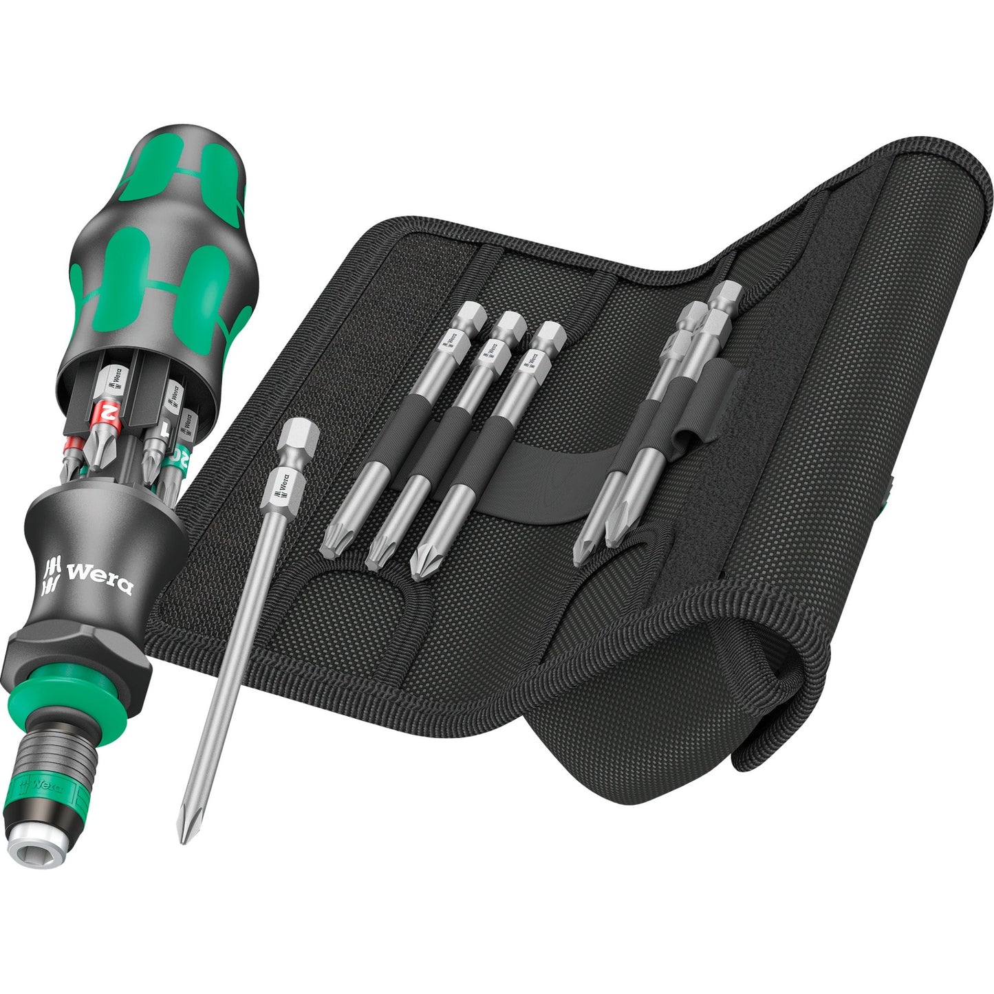 Wera kraftform kompakt 20 tool finder 2 met etui bitset (zwart groen, 13-delig)