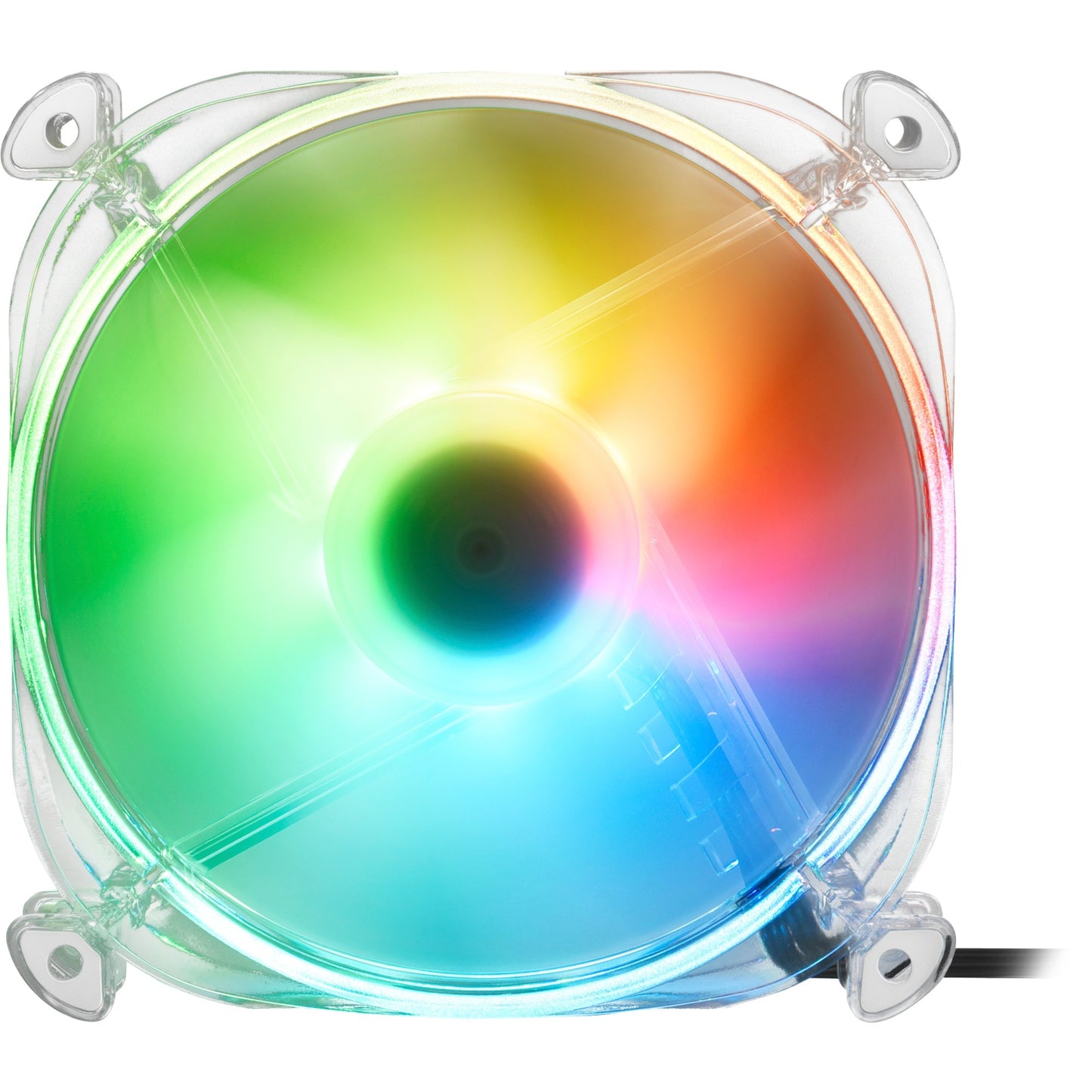 Sharkoon shark disc pwm rgb case fan (transparant, 120 x 120 x 25 mm)