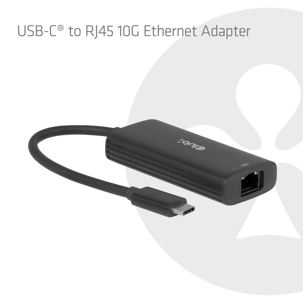 Club 3d cac-2531 usb-c naar rj45 10g ethernet adapter (zwart)