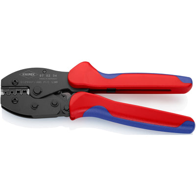 Knipex preciforce 97 52 34 sb krimptang (rood blauw, isolieren, crimpen 0,1 - 2,5mm²)