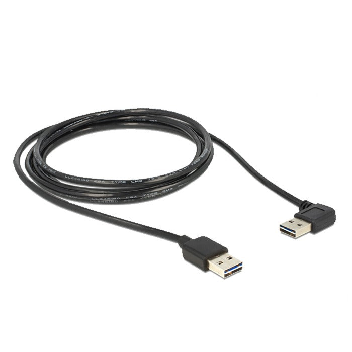 Delock easy-usb 2.0 m > hoek m kabel (zwart, 1 meter)