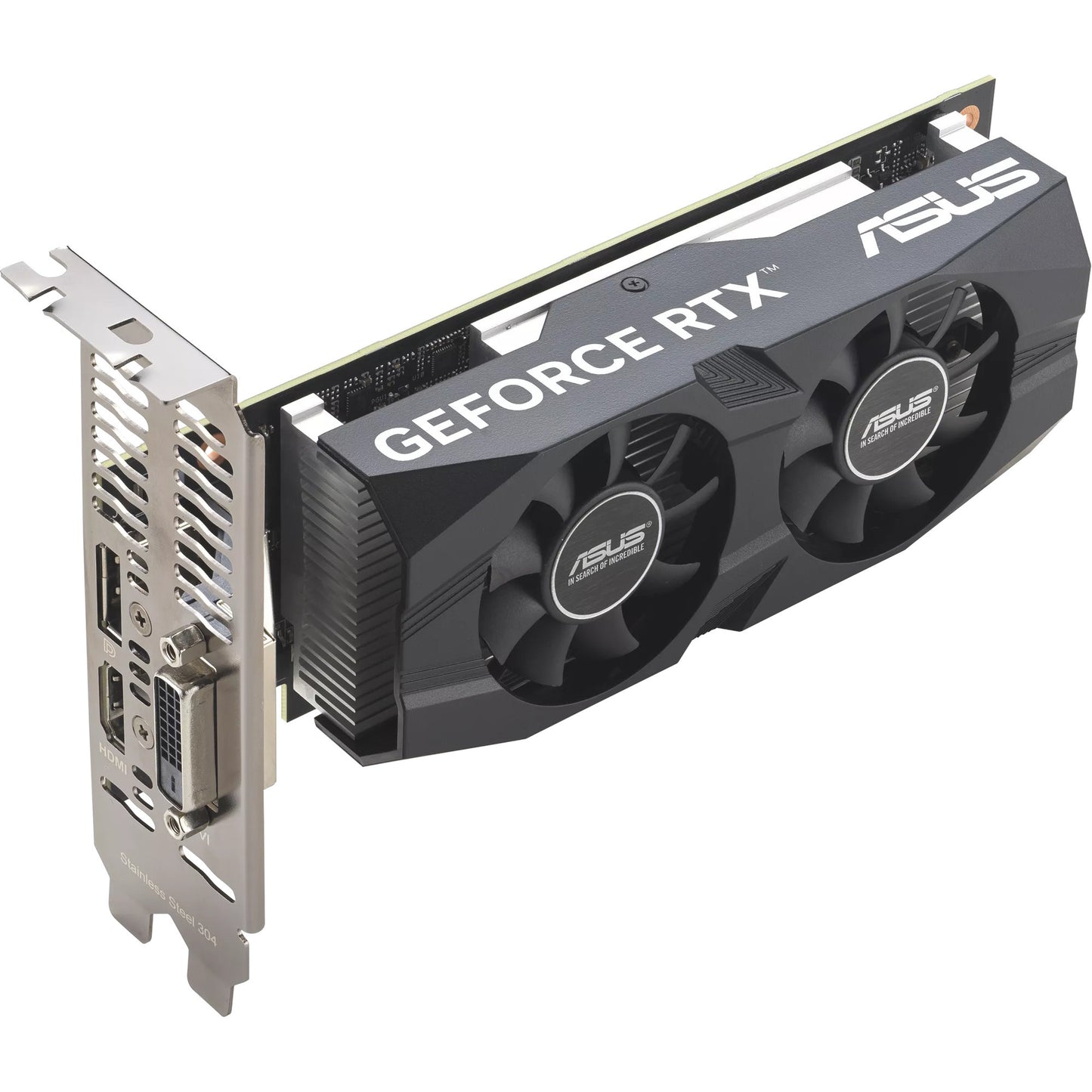 Asus geforce rtx 3050 lp brk oc edition 6gb gddr6 grafische kaart (1x displayport, 1x hdmi 2.1, 1x dvi-d)
