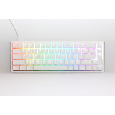 Ducky one 3 classic pure white sf rgb mechanisch toetsenbord (wit, us lay-out (qwerty), cherry mx brown, 65%, rgb leds, double-shot pbt, hot-swappable, quack mechanics)