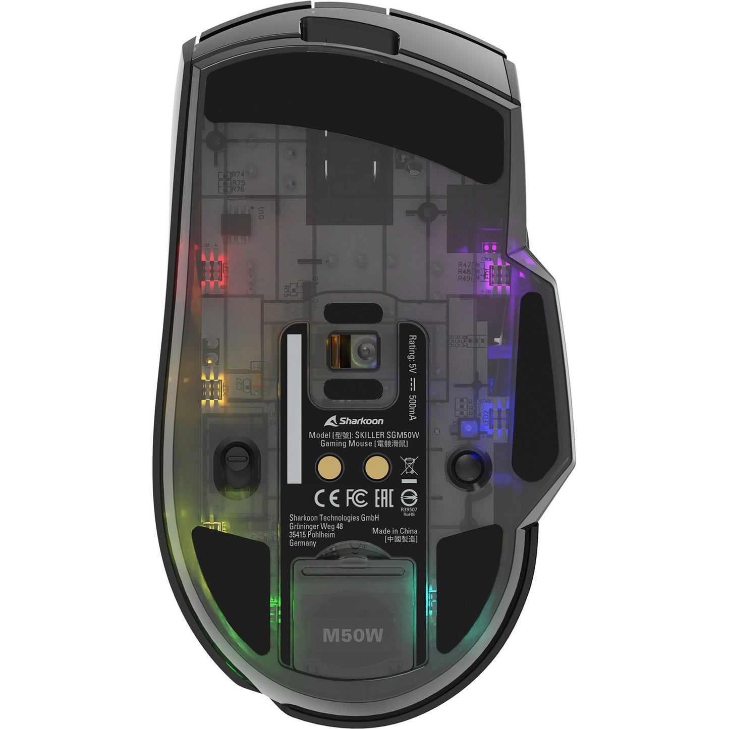 Sharkoon skiller sgm50w gaming muis (zwart, 400 - 6400 dpi, rgb leds)