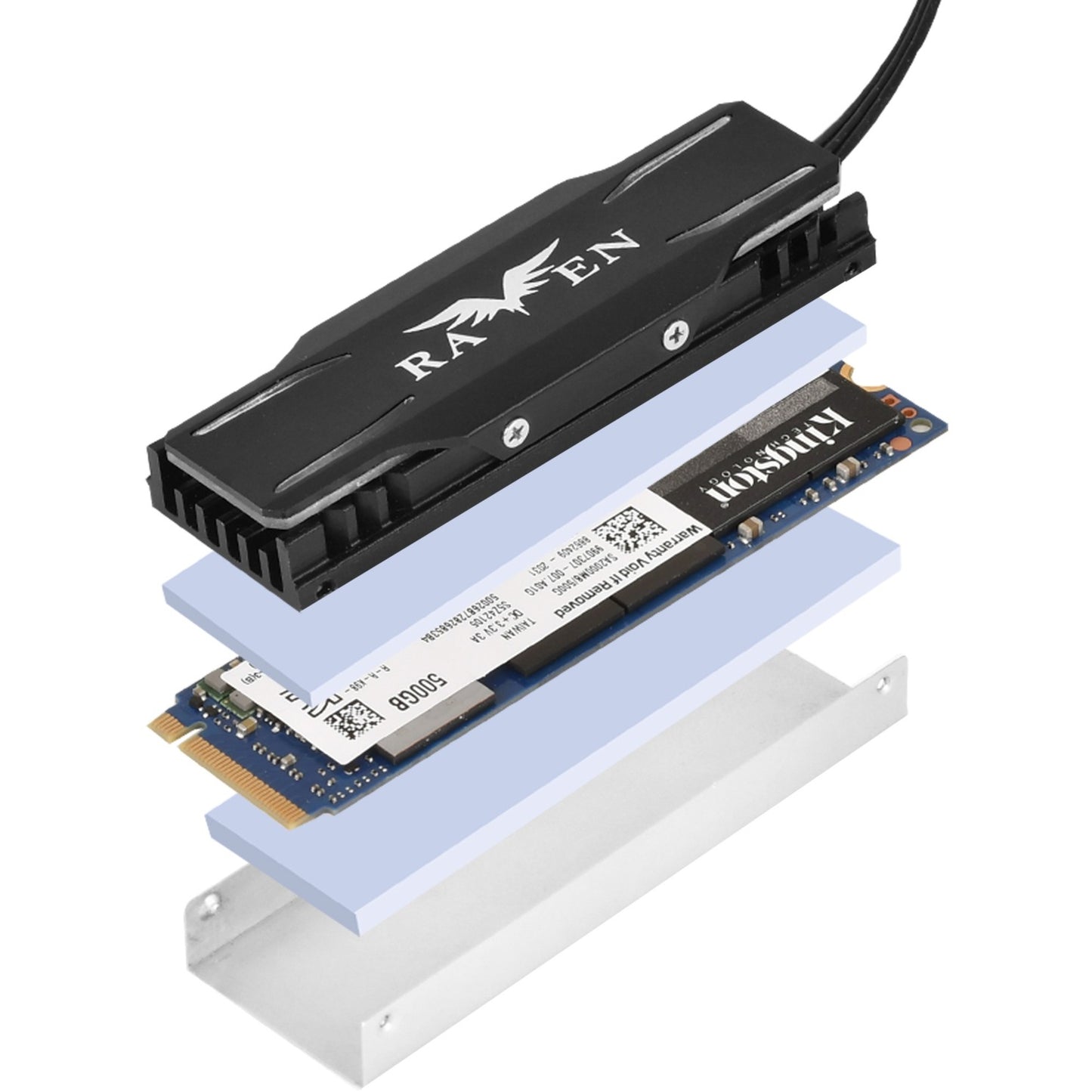 Silverstone tp03-argb heatsink (zwart, geschikt voor m.2 2280 ssd)