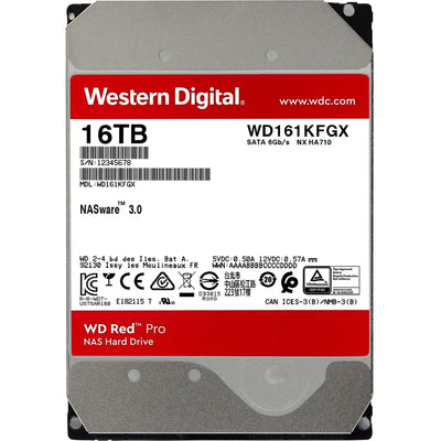 Wd red pro 16 tb harde schijf (161kfgx, sata 600, 24 7, af)