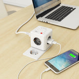 Allocacoc powercube extended | wifi | stekkerdoos (wit grijs, 4x stekker, belgië | frankrijk) - afbeelding 2