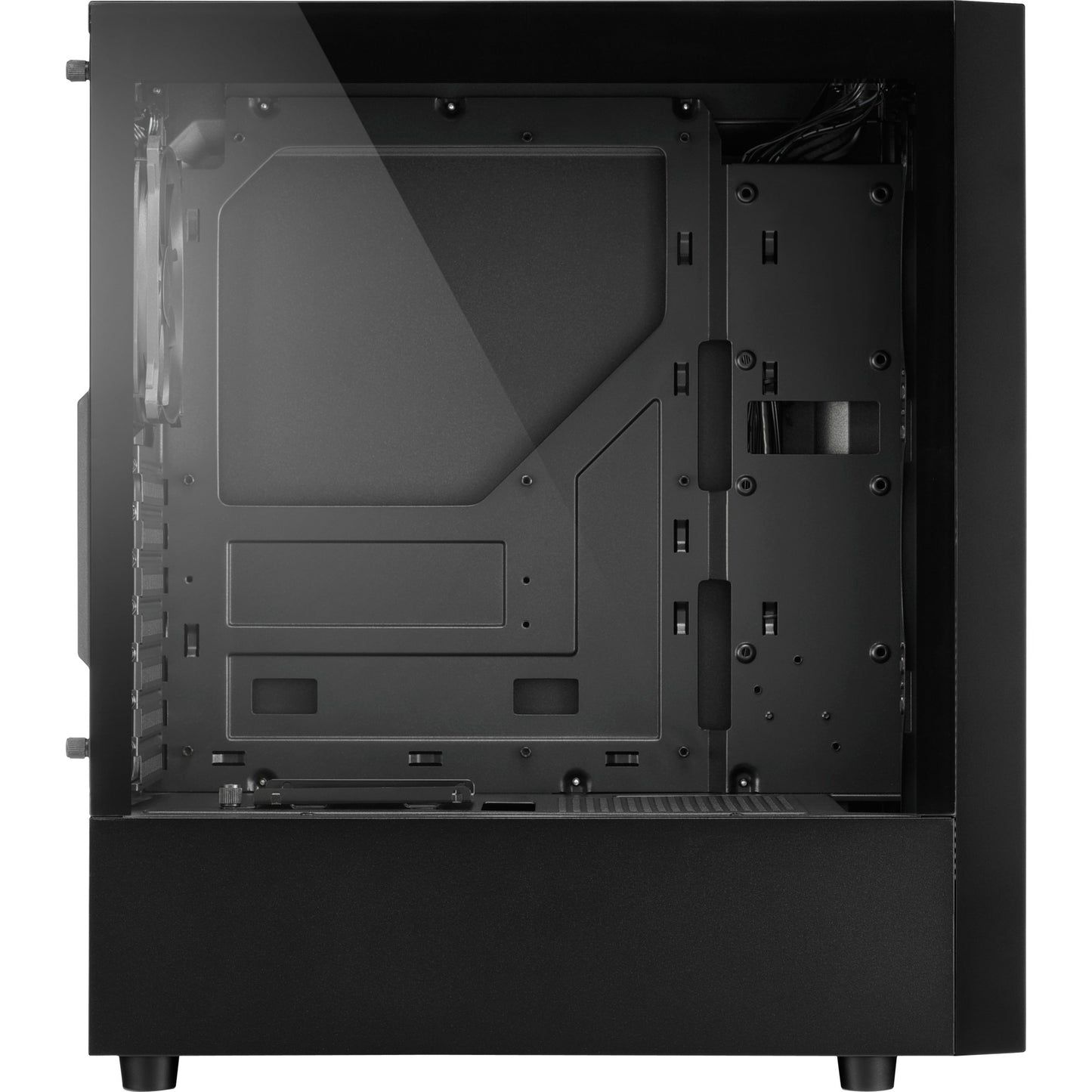 Sharkoon rgb slider midi tower behuizing (zwart | 3x usb-a | rgb | tempered glass)