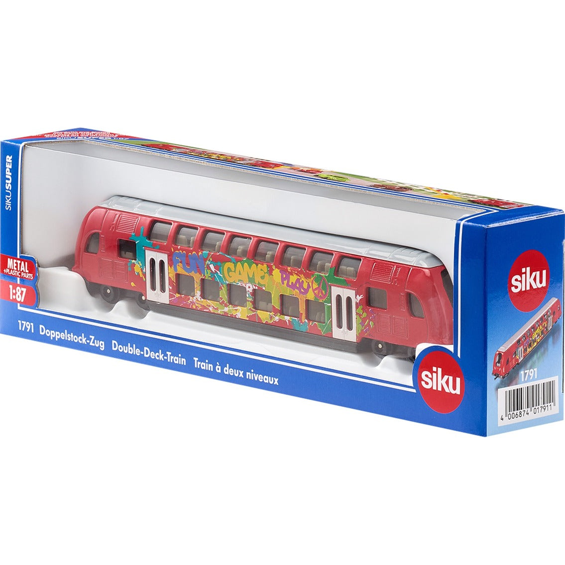 Siku super - dubbeldekker trein modelvoertuig (schaal 1:87)