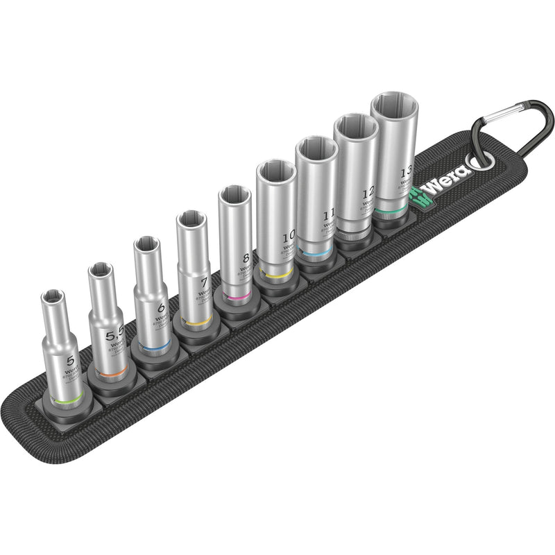 Wera belt a deep 1 doppenset, 1 4 dopsleutel (zwart, 9-delig)