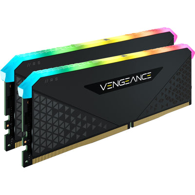 Corsair vengeance rgb rs 32 gb ddr4-3200 (2x 16 gb) werkgeheugen (zwart, cmg32gx4m2e3200c16, xmp 2.0)