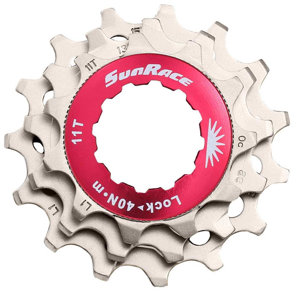 Shimano sunrace sluitring met kransjes 12v 11 13 15t zilver