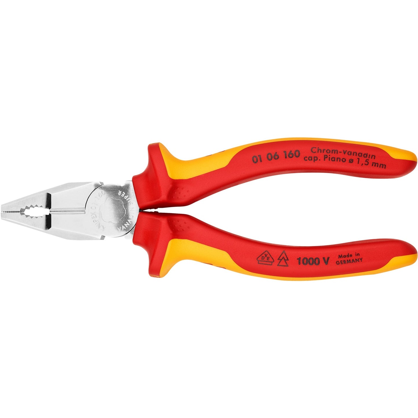 Knipex kombitang 01 06 160 combinatietang (rood geel)