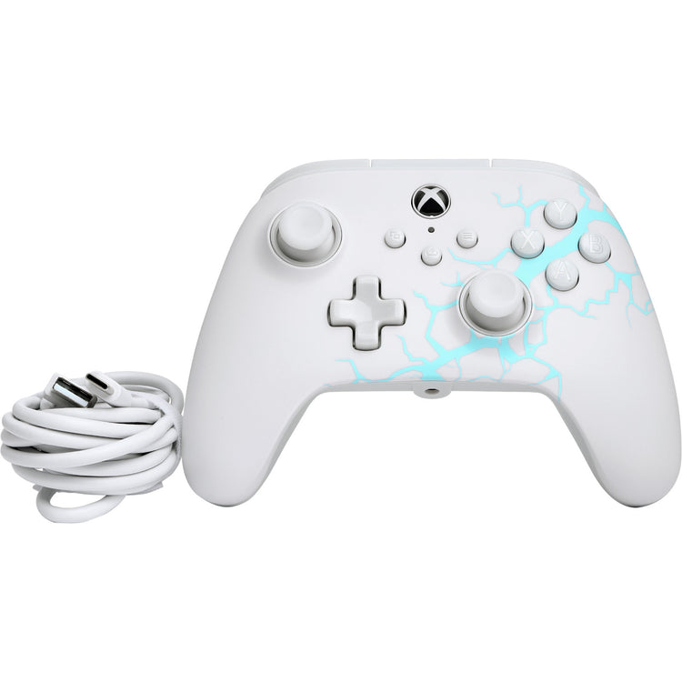 Powera advantage controller met kabel voor de xbox series x|s - poolijs (wit blauw, xbox series x|s, xbox one, pc)