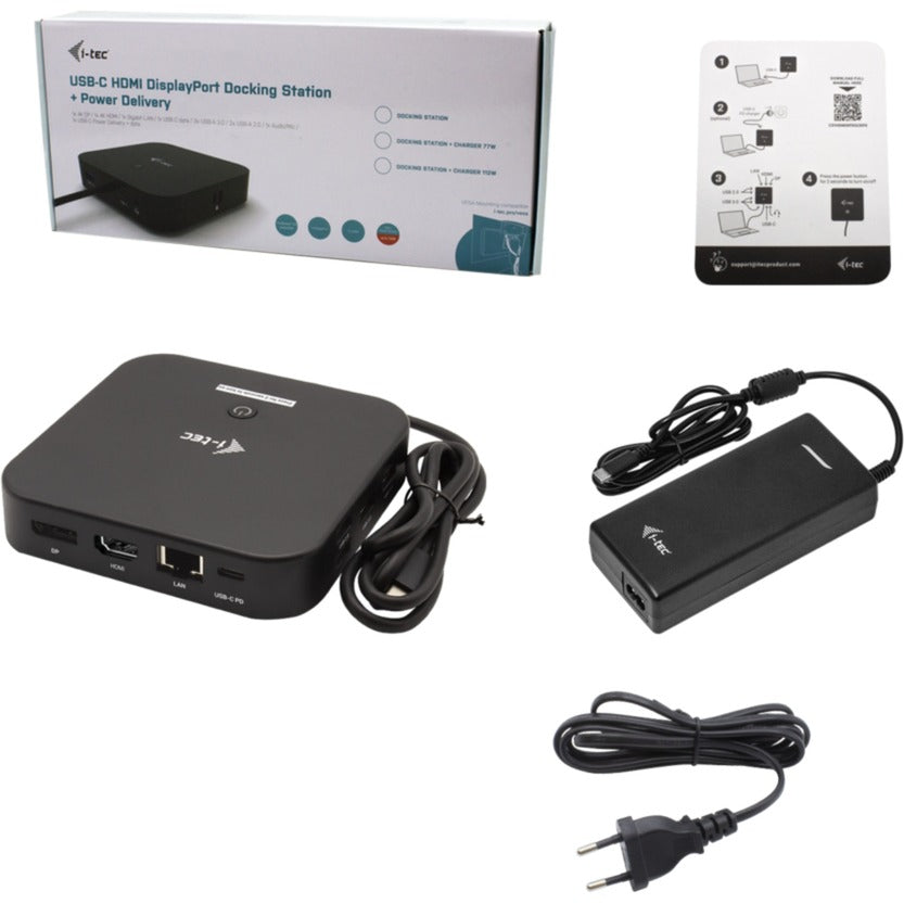 I-tec usb-c hdmi dp docking station with power delivery 100 w (zwart)
