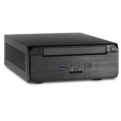 Inter-tech itx mw-02 ii htpc behuizing (zwart | 1x usb-a | 1x usb-c)
