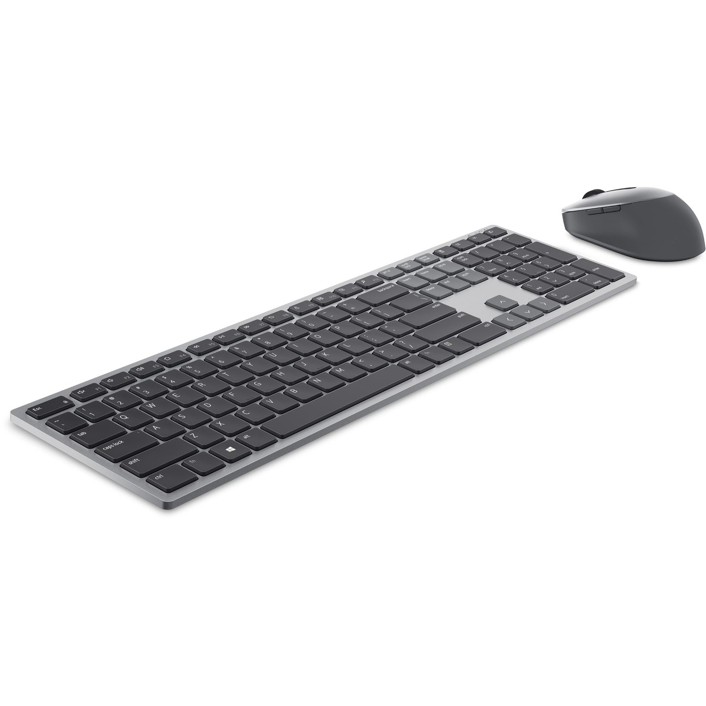 Dell premier multi-device draadloos toetsenbord en draadloze muis - km7321w desktopset (grijs, us lay-out (qwerty), 100%, bluetooth 5.0, dpi:1000 - 4000)