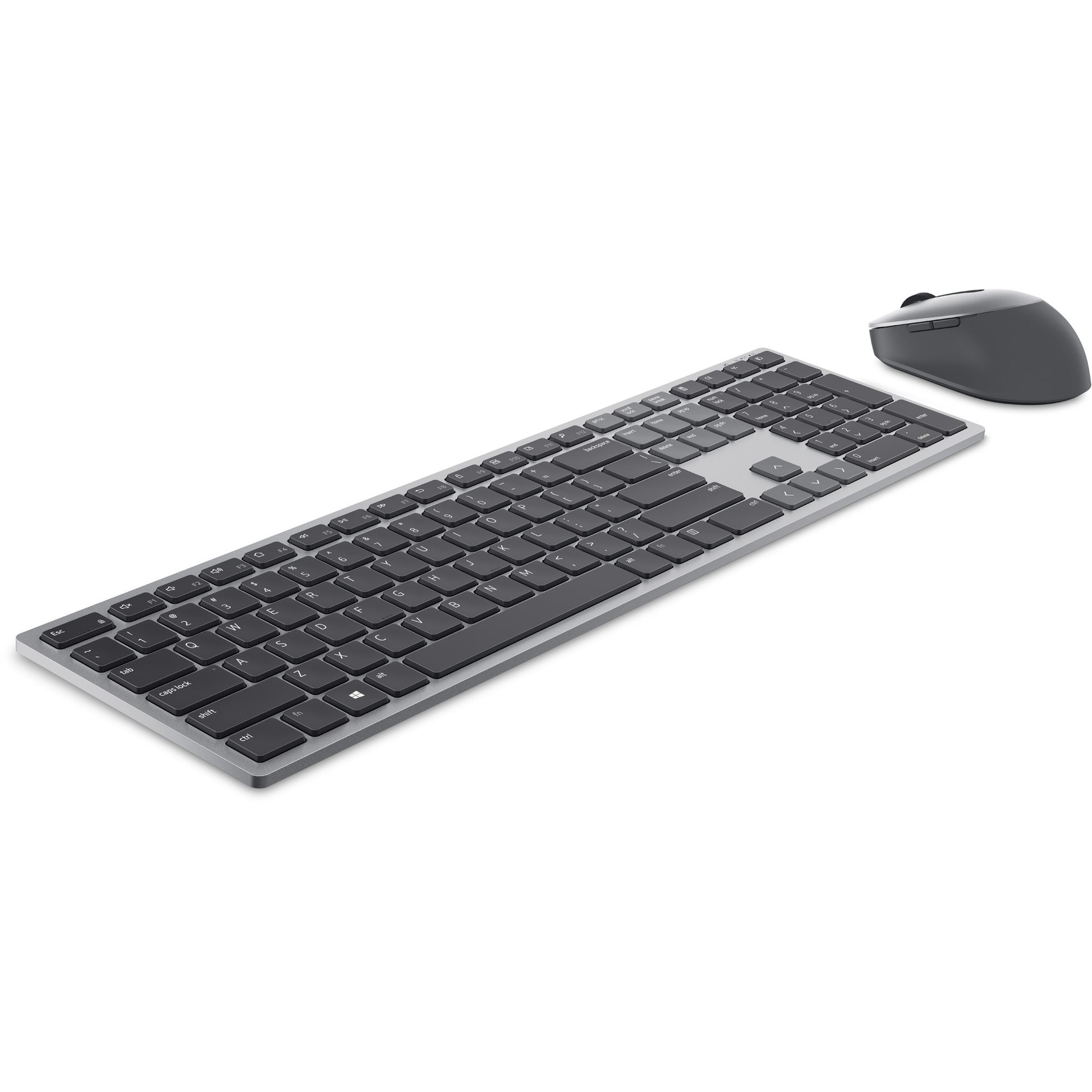 Dell premier multi-device draadloos toetsenbord en draadloze muis - km7321w desktopset (grijs, us lay-out (qwerty), 100%, bluetooth 5.0, dpi:1000 - 4000)