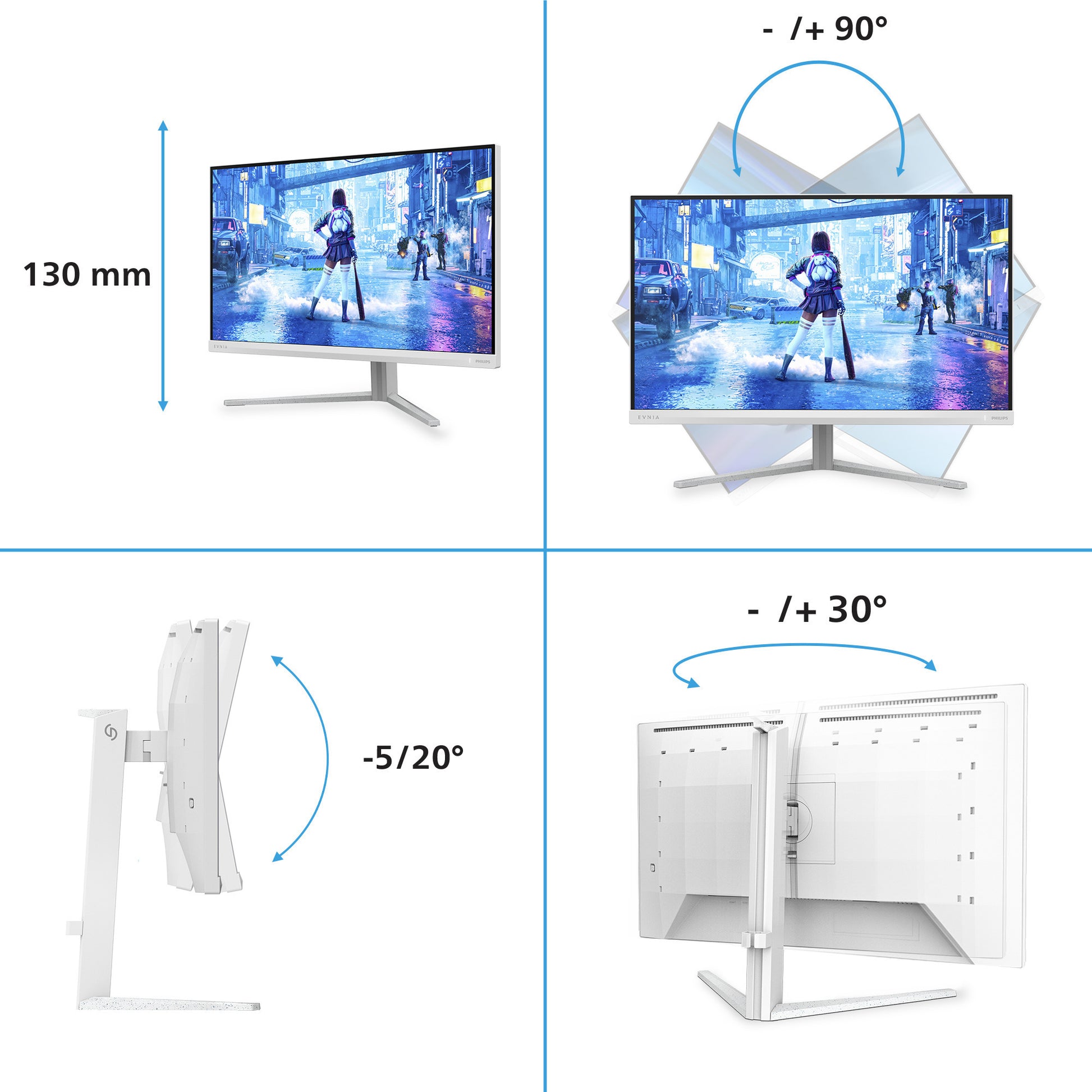 Philips evnia 27m2n5201p 27 gaming monitor (wit, 2x hdmi, 1x displayport, 260 hz (oc))