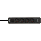 Brennenstuhl ecolor 4-voudige stekkerdoos met 2 usb-laadpoorten (meervoudige stekkerdoos usb c met schakelaar en 1,5m kabel) - afbeelding 2