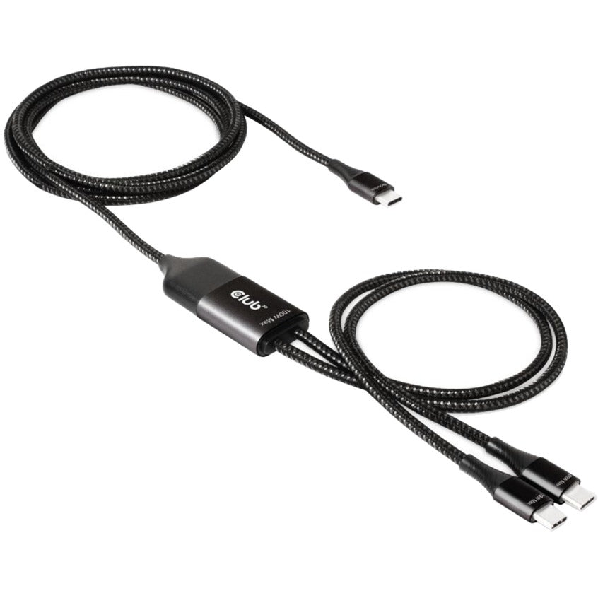 Club 3d usb-c naar 2x usb-c splitterkabel (zwart, 1,83 meter, max. 100 w)