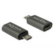 Delock adapter usb 2.0 micro-b male to usb type-c 2.0 female (antraciet)