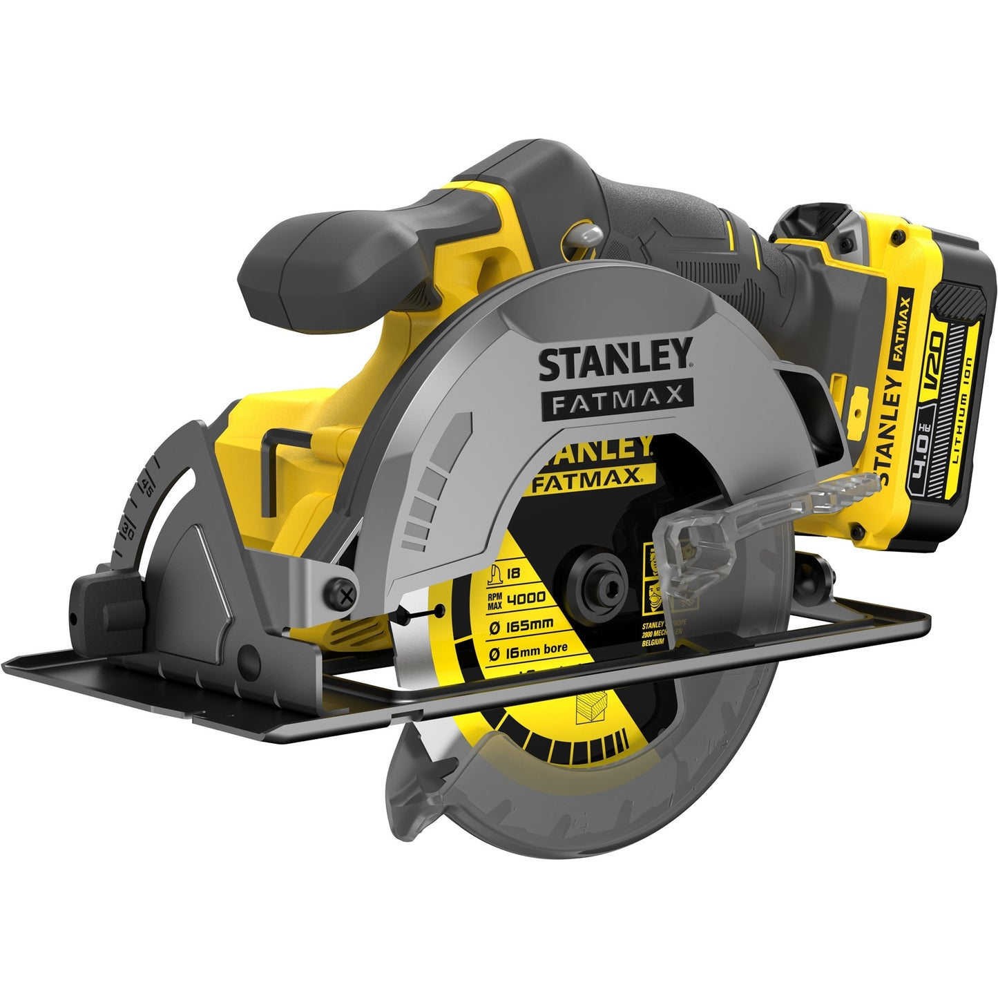 Stanley fatmax v20 18v handcirkelzaag (geel zwart, koffer, 2 accu's (2.0ah) en oplader (4a) inbegrepen)