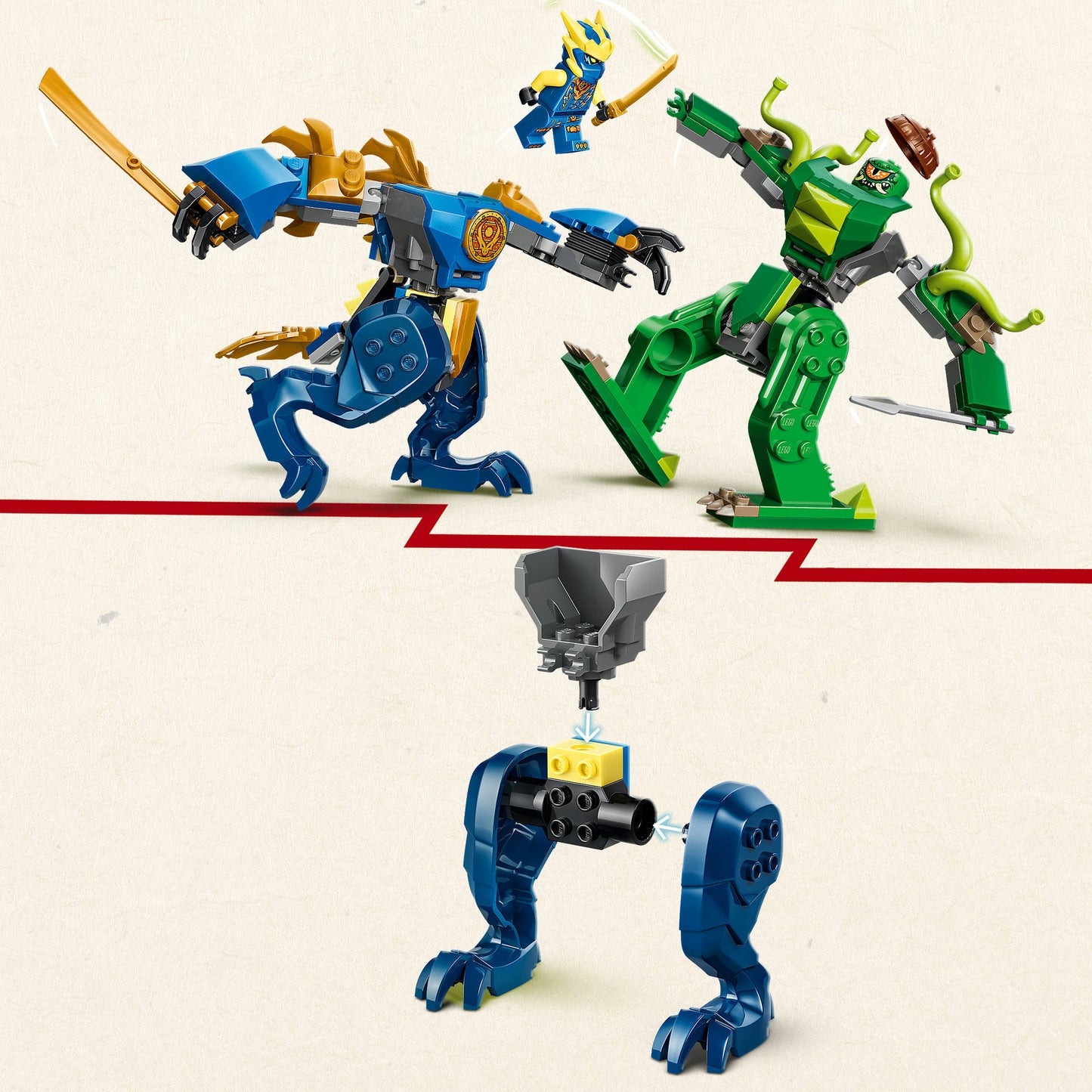 Lego ® ninjago® - jay's drakenmechastrijd - speelgoedmecha - speelset met 2 minifiguren - 71853