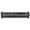 Brennenstuhl premium-protect-line 120.000a duo stekkerdoos 14-voudig met overspanningsbeveiliging en usb stekkerdoos (zwart zilver, 2x usb, 3 meter)