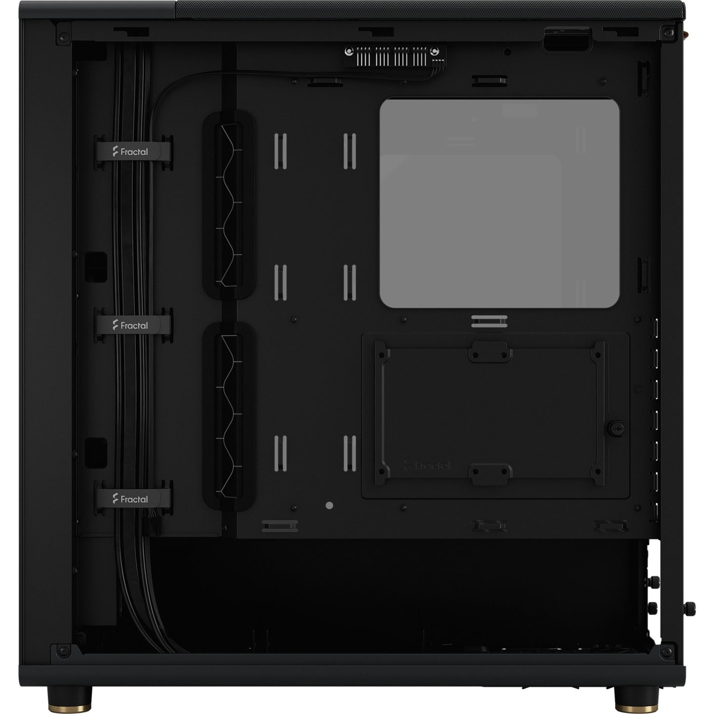 Fractal design north midi tower behuizing (zwart houtkleur | 2x usb-a | 1x usb-c | tempered glass)