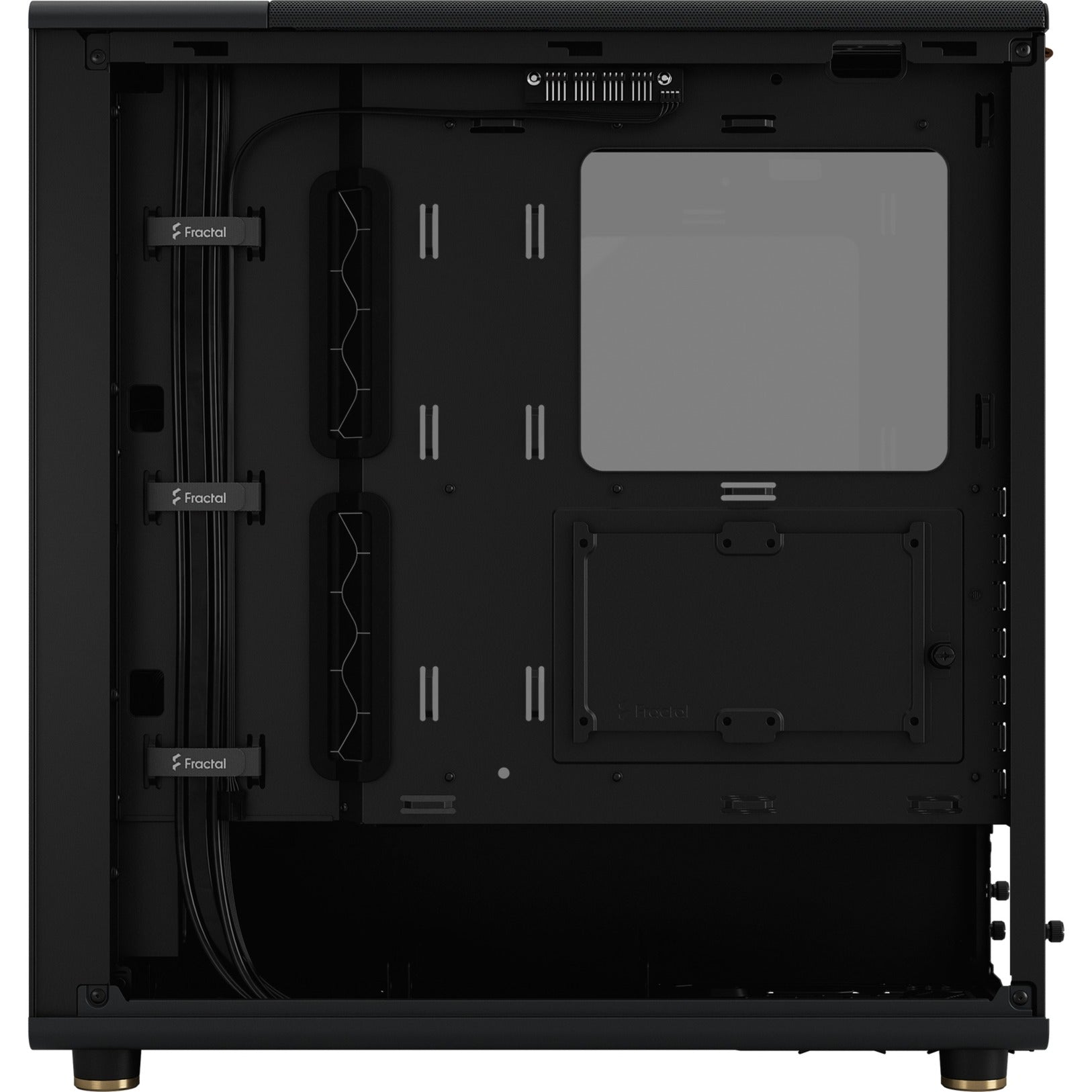Fractal design north midi tower behuizing (zwart houtkleur | 2x usb-a | 1x usb-c | tempered glass)