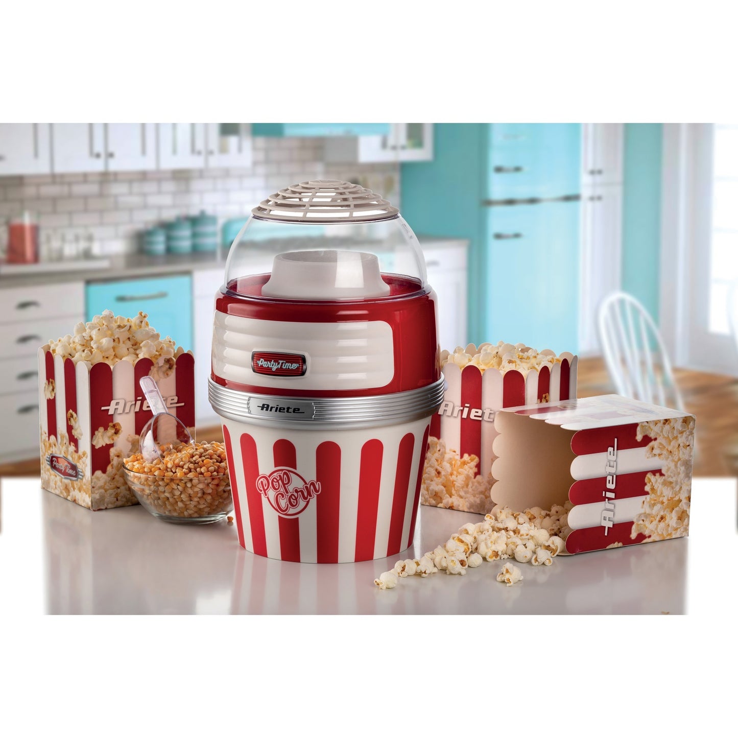 Ariete party time pop corn xl machine 2957 00 popcornmaker (rood wit)