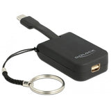 Delock usb-c > mini-displayport adapter sleutelhanger (zwart, 4k 60hz) - afbeelding 1